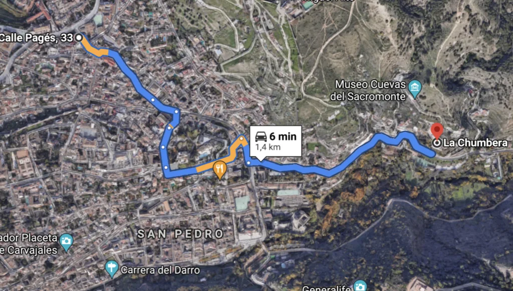 Recorrido entre la ceremonia y la celebración